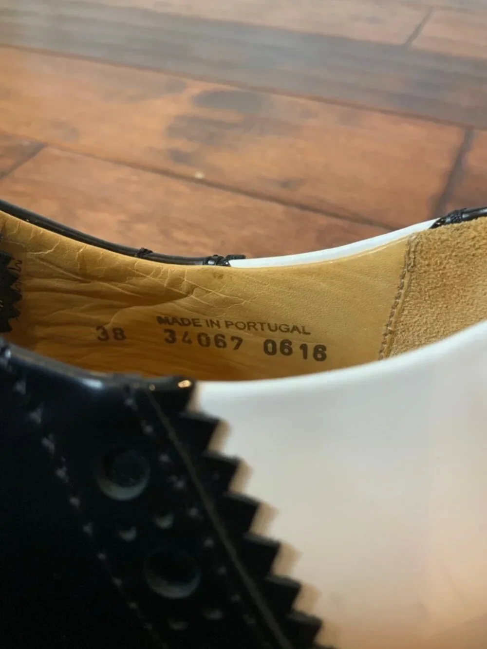 The Office of Angela Scott Leather Striped Platform Derby Shoes, Size 8 | 38